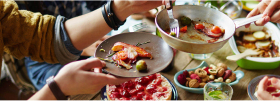Serving food