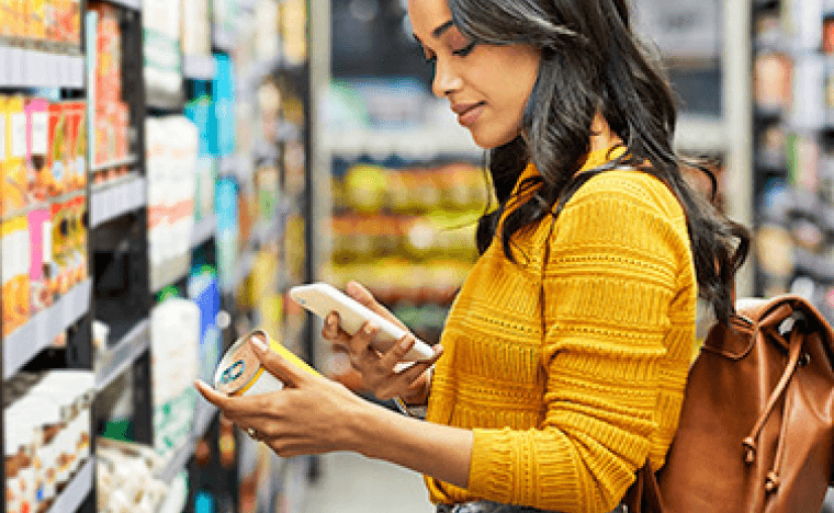 Woman shopping at the grocery store