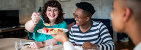 People eating together