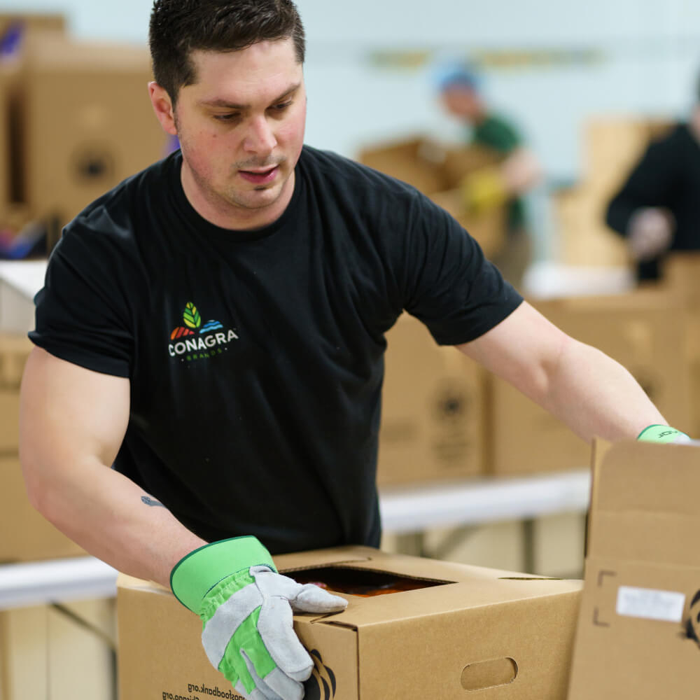 A picture of a man packing