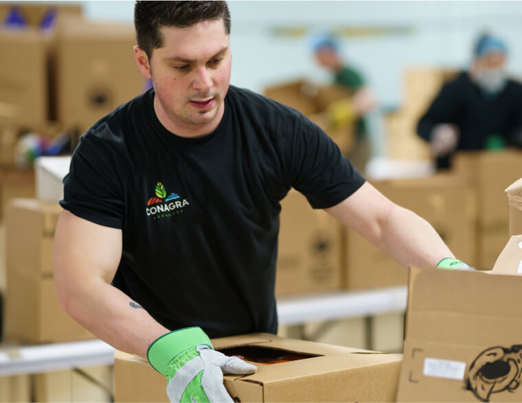A picture of a man packing